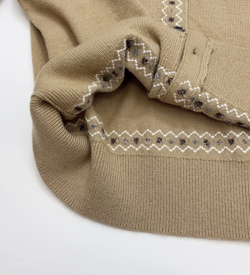 Taupe Appliqué Knit Cardigan in Taupe, product view 14