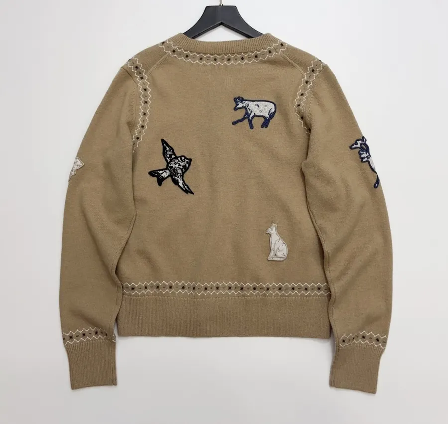 Taupe Appliqué Knit Cardigan in Taupe, product view 17