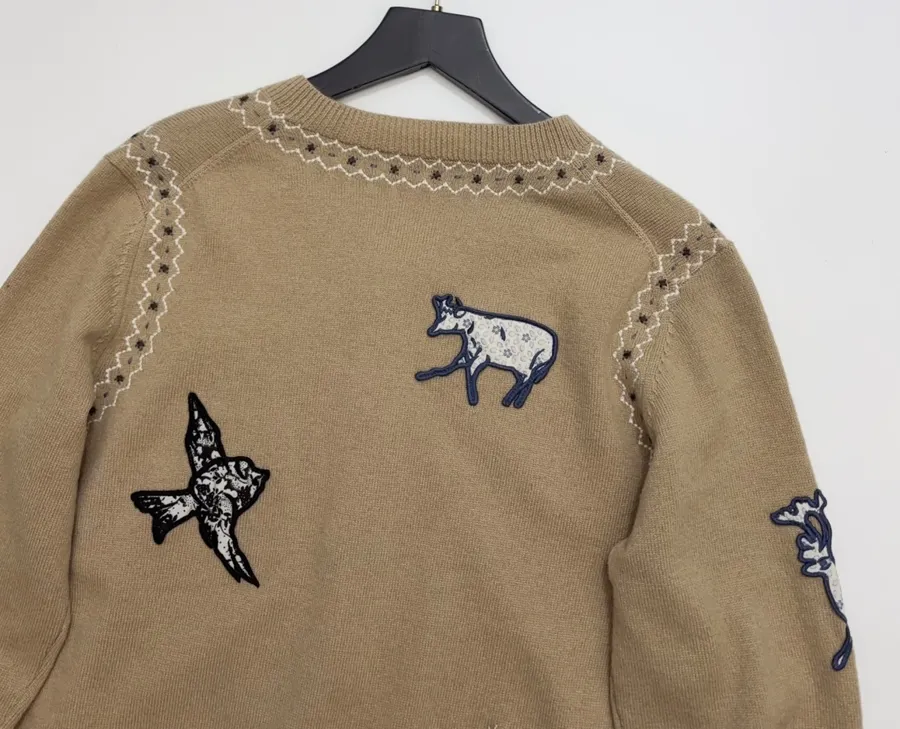 Taupe Appliqué Knit Cardigan in Taupe, product view 18