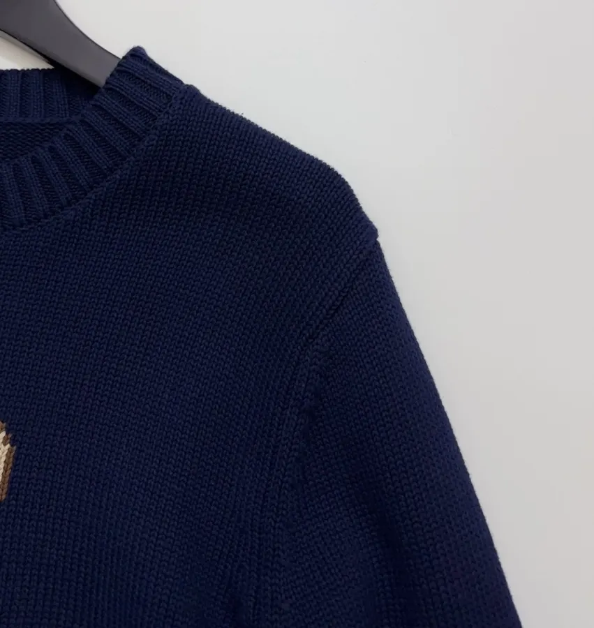 Navy Golf Club Bear Crew-Neck Sweater in Navy, product view 03