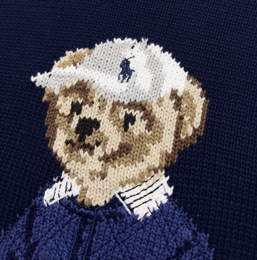 Navy Golf Club Bear Crew-Neck Sweater in Navy, product view 05