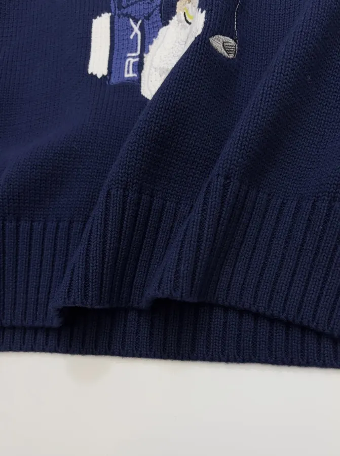 Navy Golf Club Bear Crew-Neck Sweater in Navy, product view 12