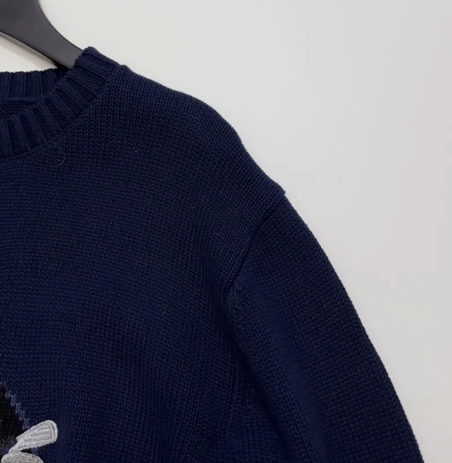 Navy Golfer Bear with Bag Crew-Neck Sweater in Navy, product view 03