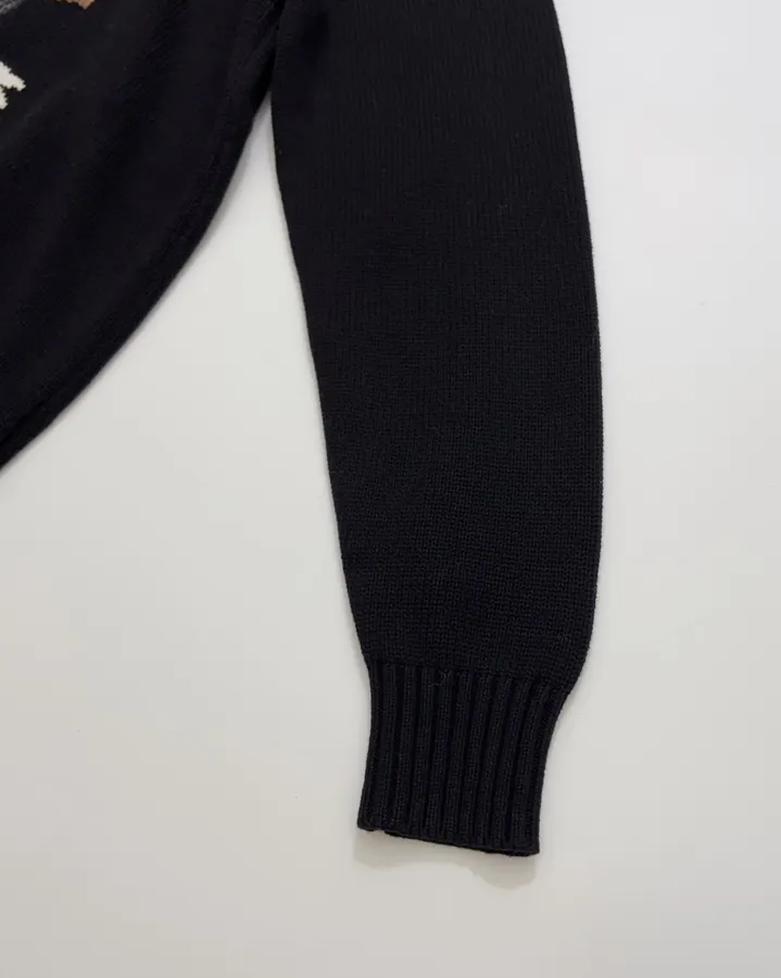 Black Red-Jacket Bear Crew-Neck Sweater in Black, product view 08
