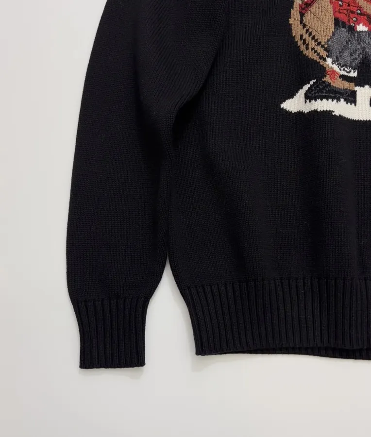 Black Red-Jacket Bear Crew-Neck Sweater in Black, product view 10