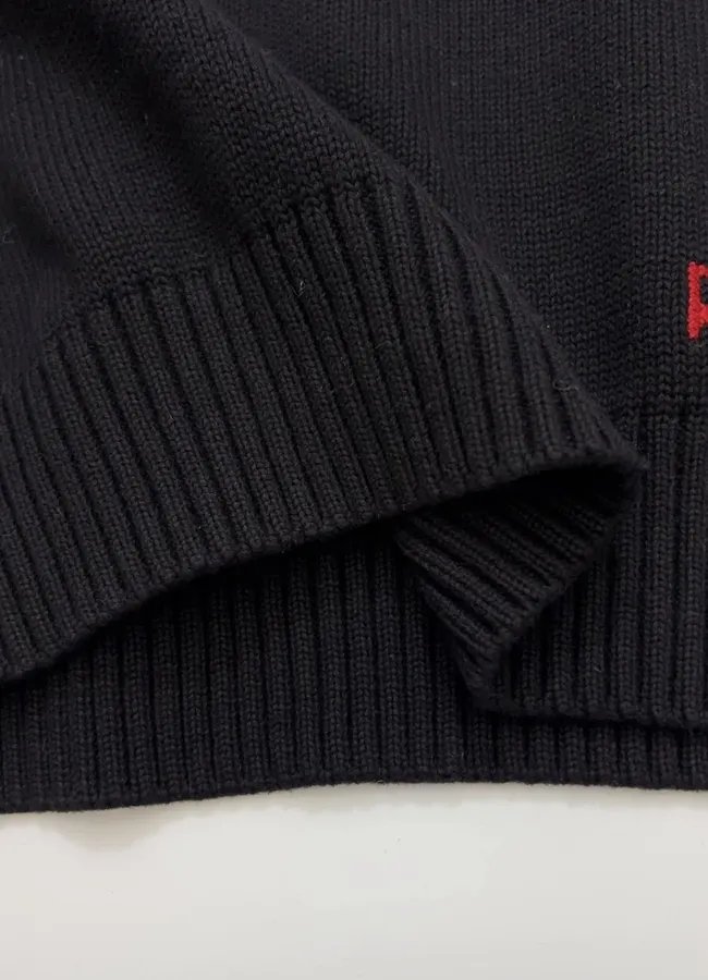 Black Red-Jacket Bear Crew-Neck Sweater in Black, product view 11