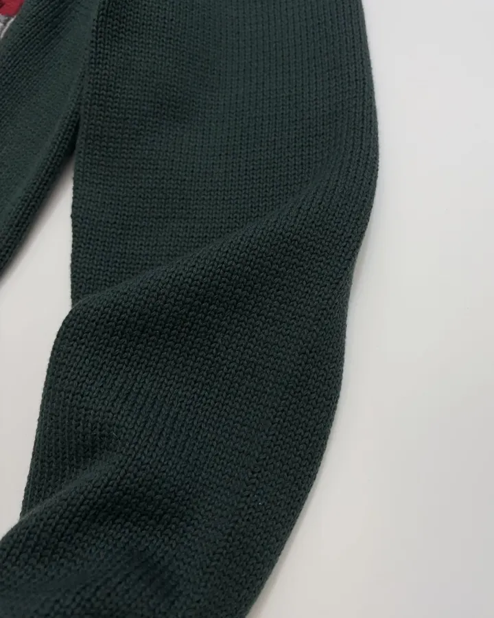 Dark Green Cowboy Bear Crew-Neck Sweater in Dark Green, product view 04