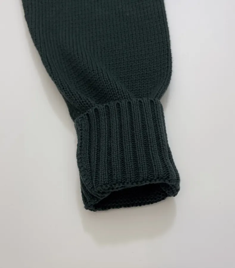 Dark Green Cowboy Bear Crew-Neck Sweater in Dark Green, product view 06