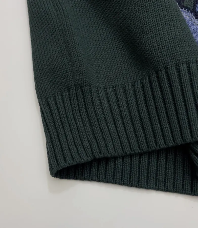 Dark Green Cowboy Bear Crew-Neck Sweater in Dark Green, product view 08