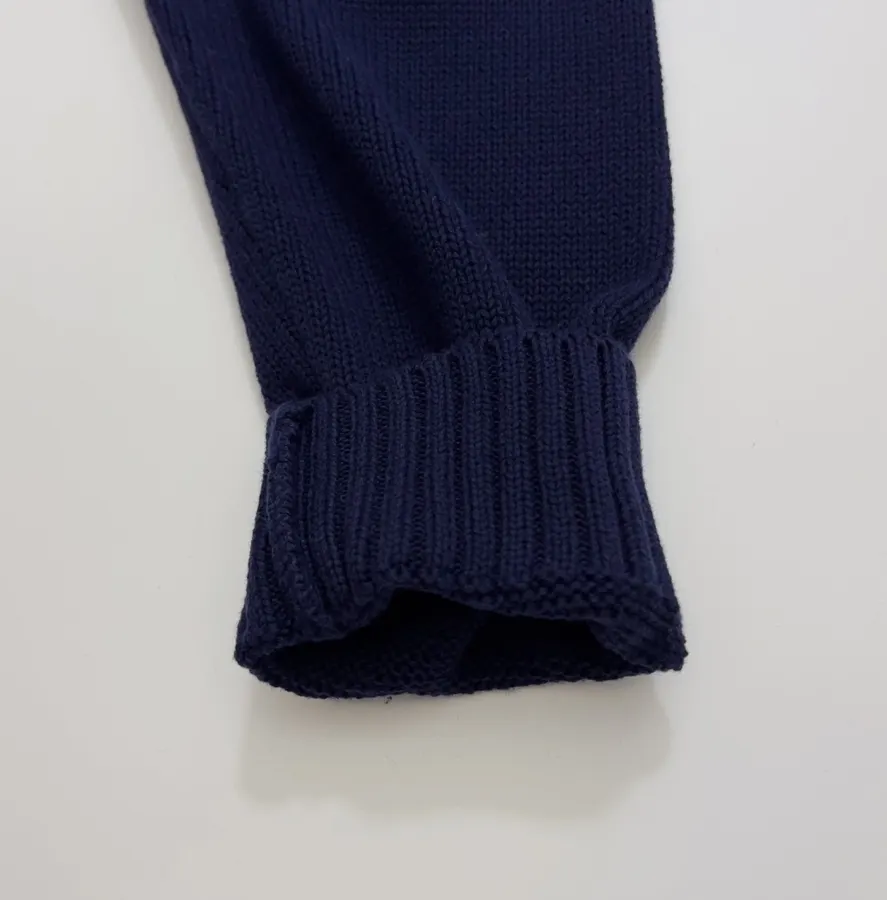 Navy Black-Jacket Golfer Bear Crew-Neck Sweater in Navy, product view 05