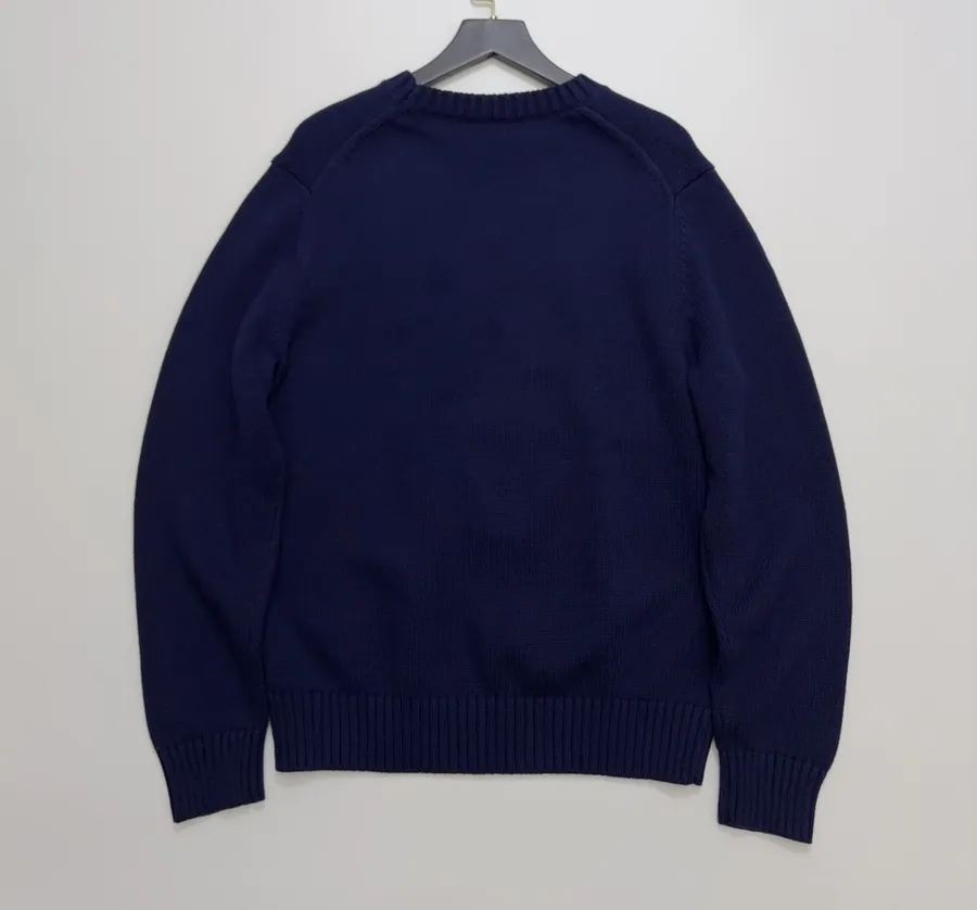 Navy Black-Jacket Golfer Bear Crew-Neck Sweater in Navy, product view 14