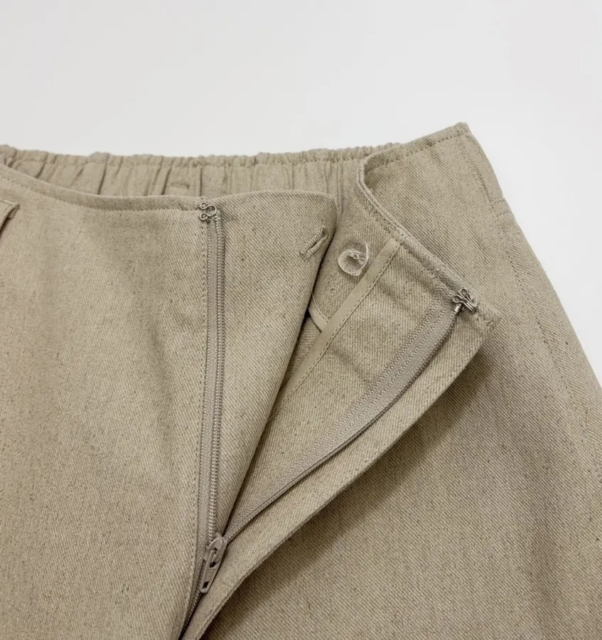Beige High-Waist Straight Wide-Leg Trousers in Beige, product view 07