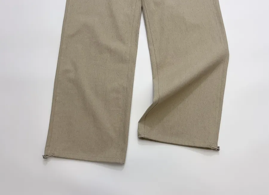 Beige High-Waist Straight Wide-Leg Trousers in Beige, product view 10
