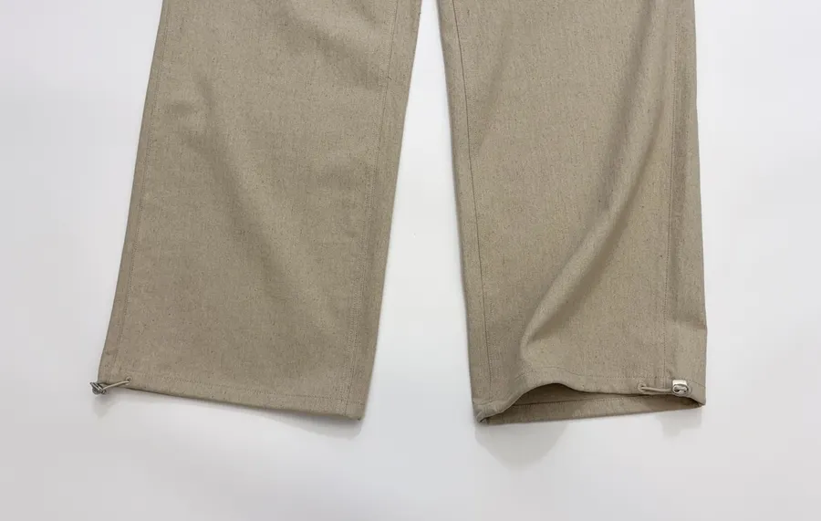 Beige High-Waist Straight Wide-Leg Trousers in Beige, product view 11