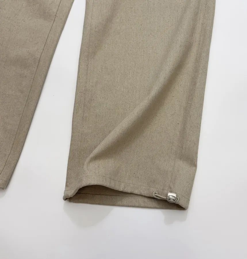 Beige High-Waist Straight Wide-Leg Trousers in Beige, product view 12