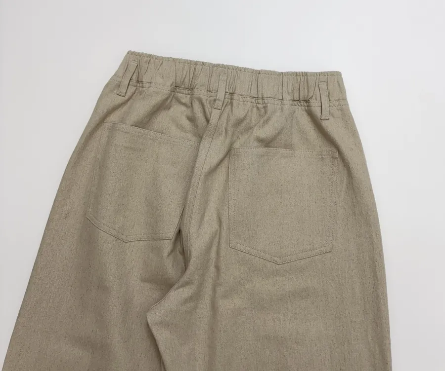 Beige High-Waist Straight Wide-Leg Trousers in Beige, product view 19
