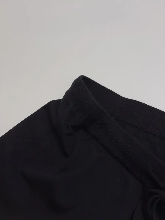 Niche Merino Wool Cashmere Yarn Drawstring Elastic Waist Jogger Knitted Casual Pants in Black, product view 07