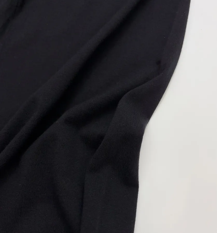 Niche Merino Wool Cashmere Yarn Drawstring Elastic Waist Jogger Knitted Casual Pants in Black, product view 12