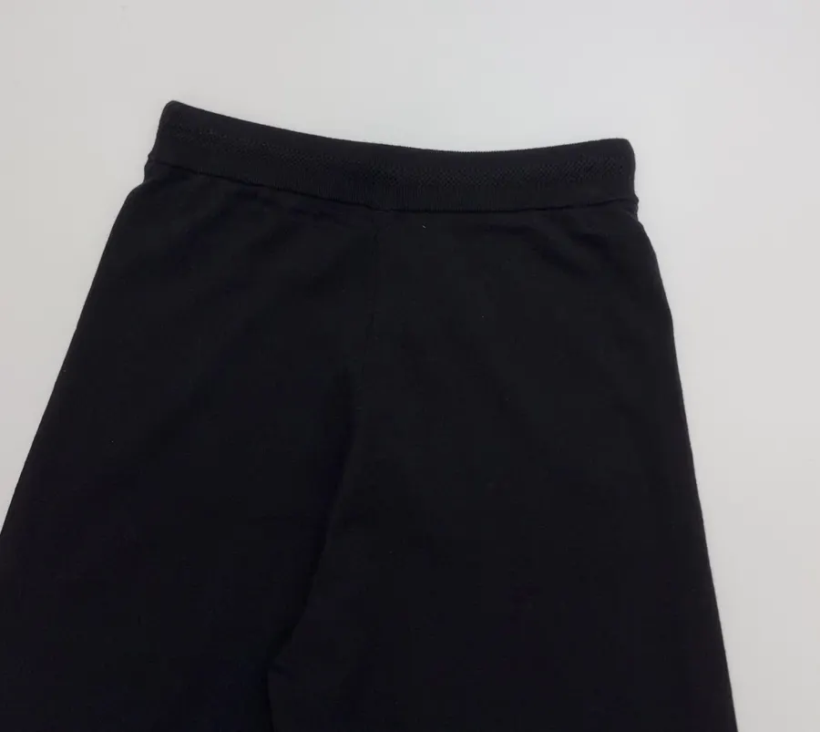 Niche Merino Wool Cashmere Yarn Drawstring Elastic Waist Jogger Knitted Casual Pants in Black, product view 14