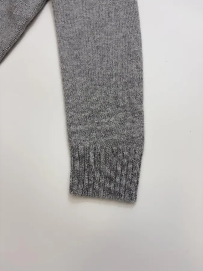 Embroidered Long-Sleeve Pullover Knit Shirt in Gray, product view 09