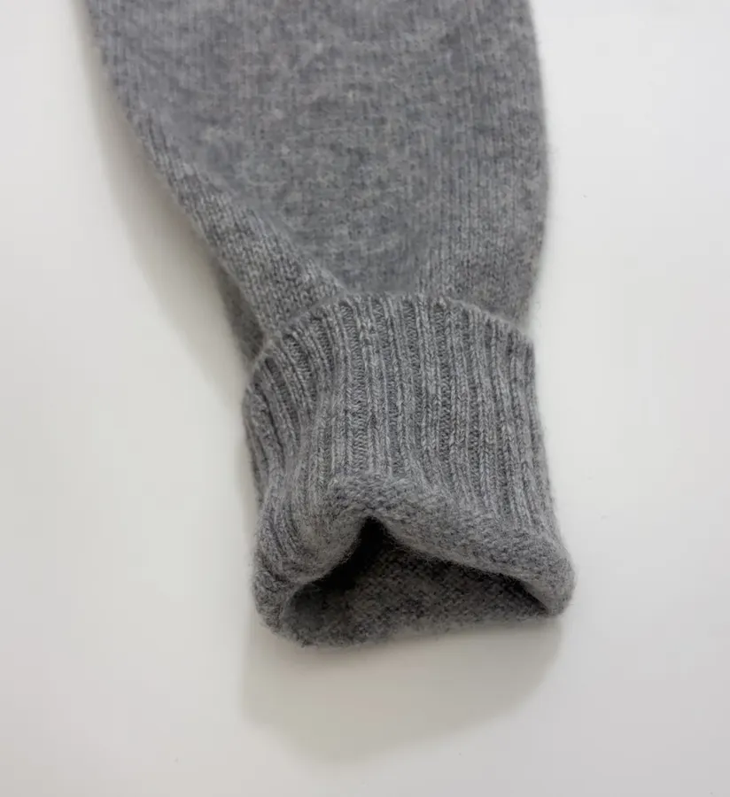 Embroidered Long-Sleeve Pullover Knit Shirt in Gray, product view 10