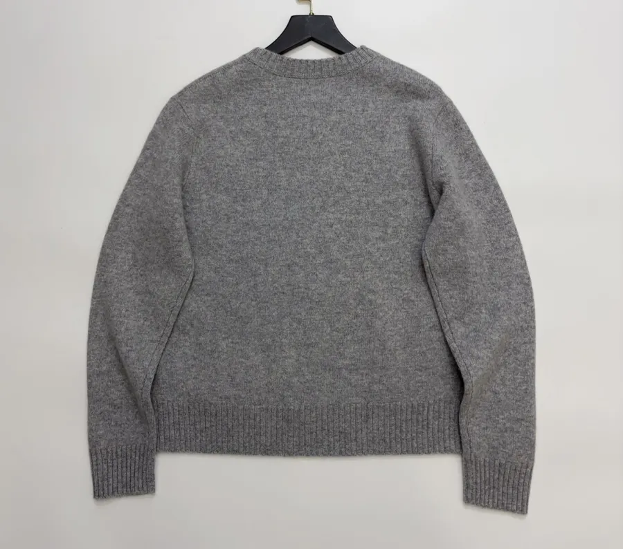 Embroidered Long-Sleeve Pullover Knit Shirt in Gray, product view 14