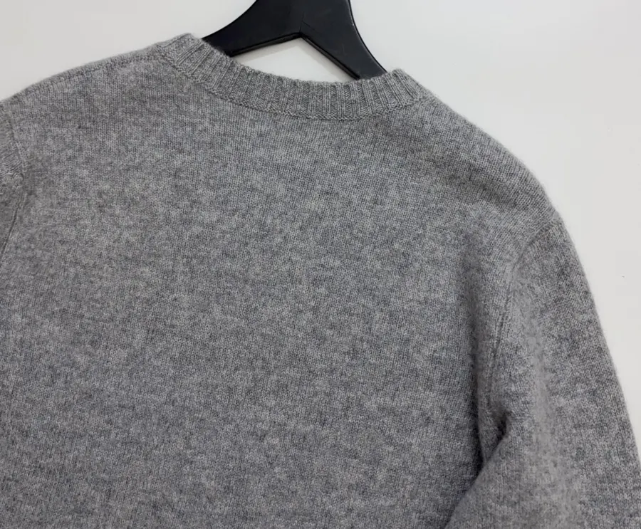 Embroidered Long-Sleeve Pullover Knit Shirt in Gray, product view 15