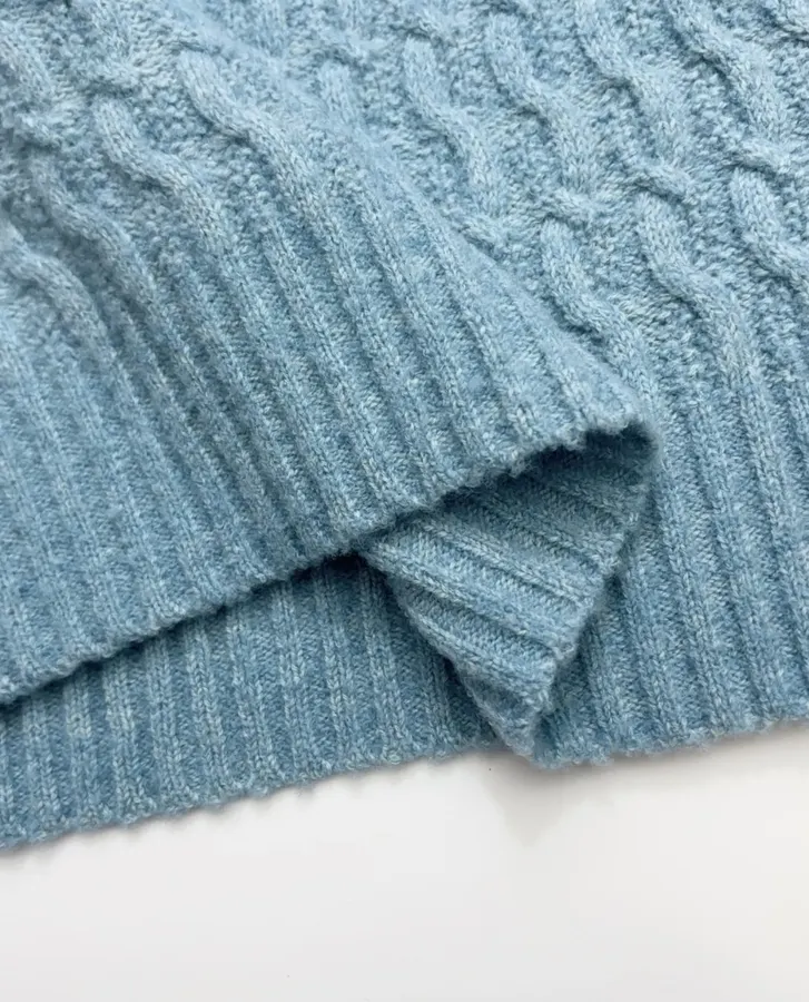 Niche Color-Block Cable-Knit Vest in Light Blue, product view 09