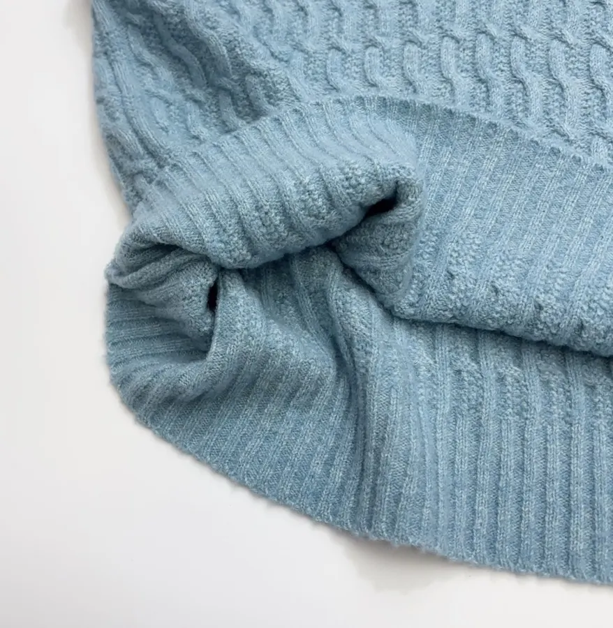 Niche Color-Block Cable-Knit Vest in Light Blue, product view 10
