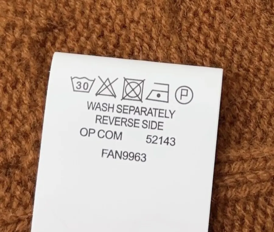 Cashmere Stand-Collar Long-Sleeve Knit Top in Rust, product view 16