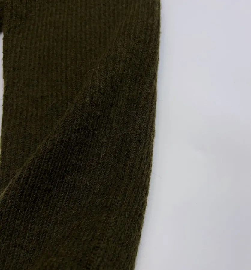 Dark Olive Tie-Waist Wrap Knit Cardigan in Olive Green, product view 06