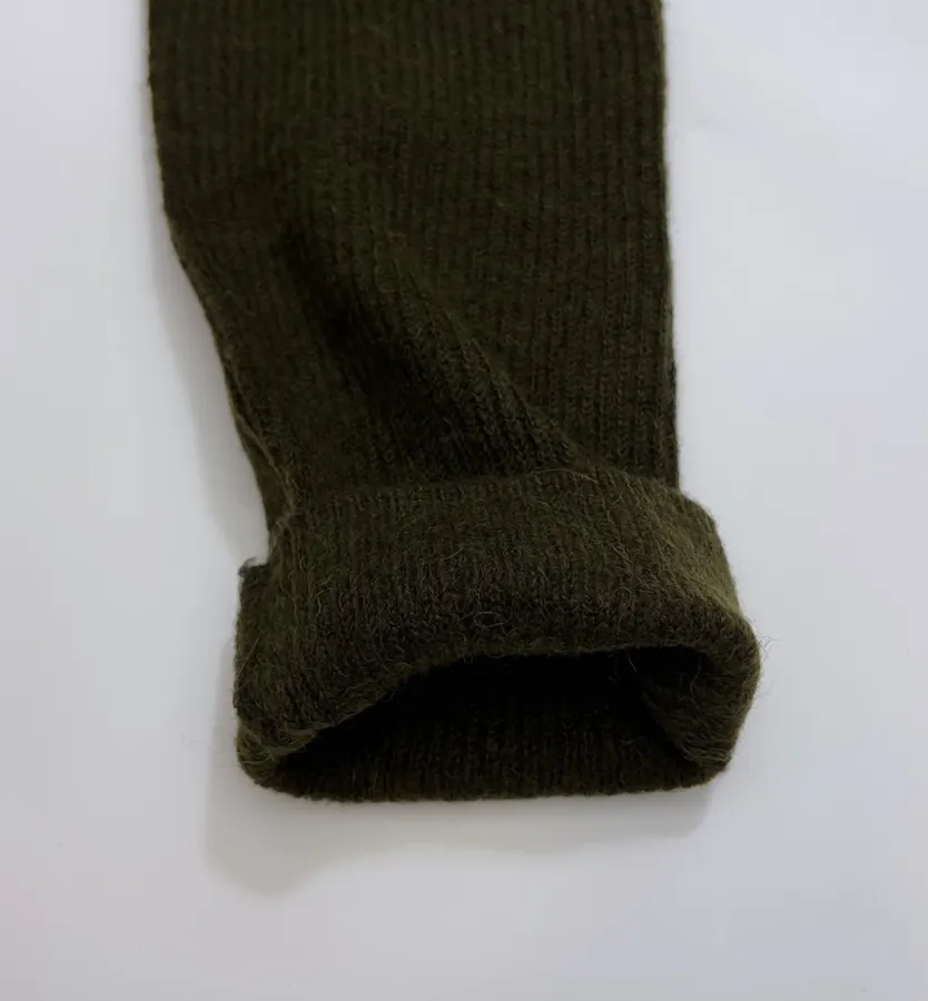 Dark Olive Tie-Waist Wrap Knit Cardigan in Olive Green, product view 07