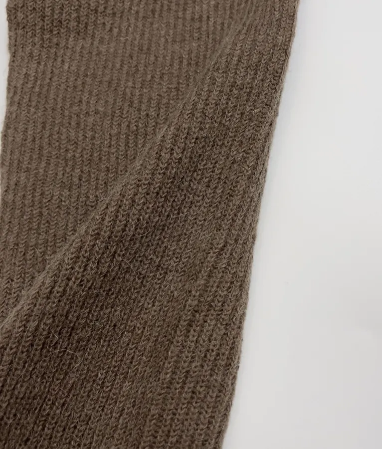 Brown Tie-Waist Wrap Knit Cardigan in Brown, product view 05