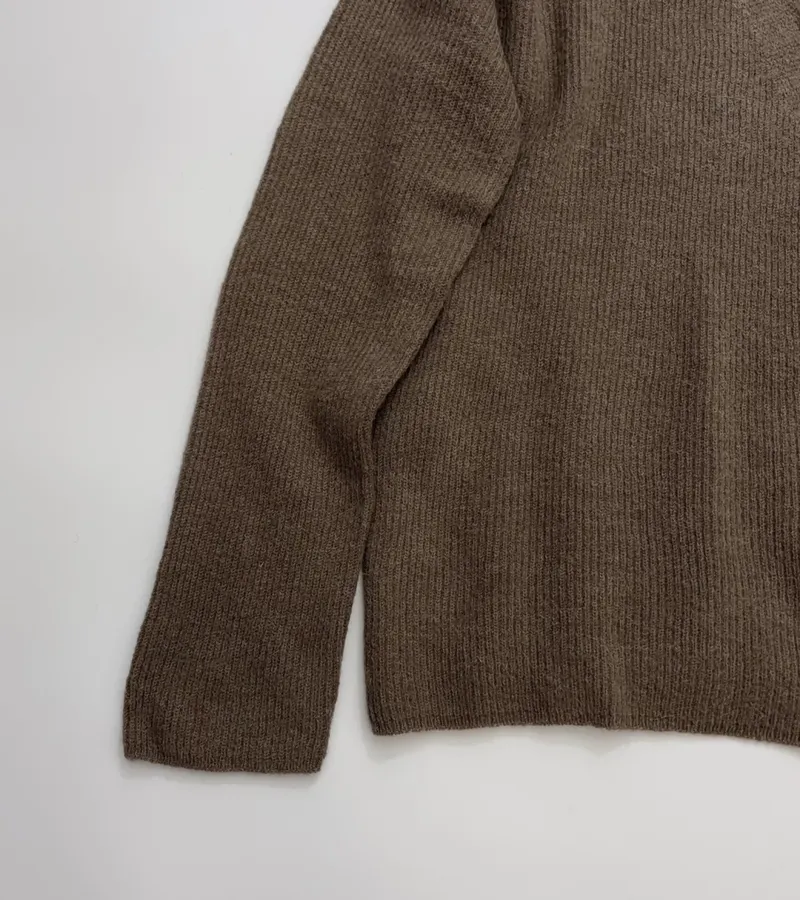 Brown Tie-Waist Wrap Knit Cardigan in Brown, product view 08