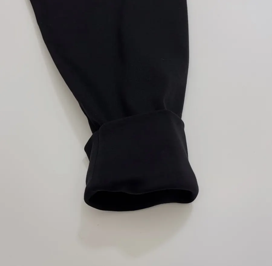 Black Relaxed High-Neck Long-Sleeve Top in Black, product view 05