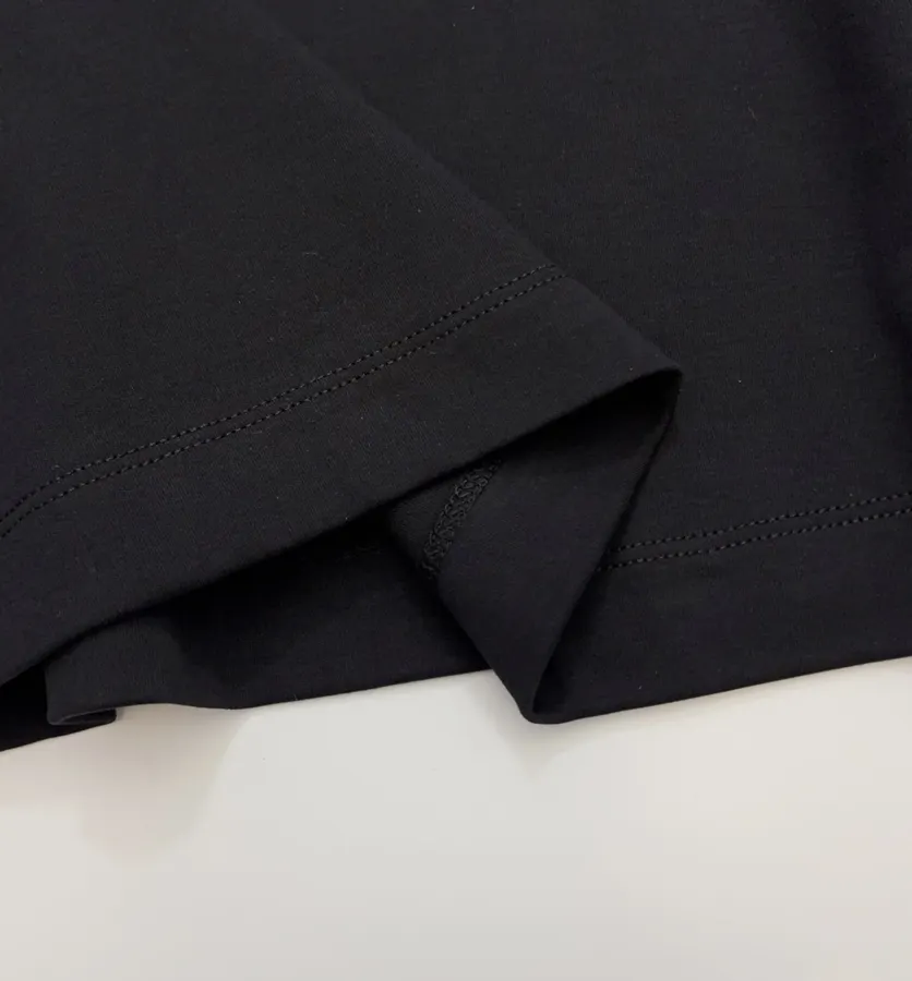 Black Relaxed High-Neck Long-Sleeve Top in Black, product view 07