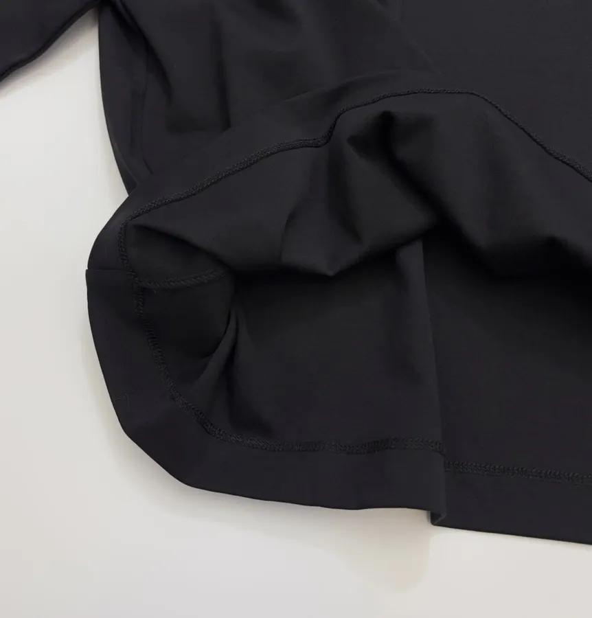 Black Relaxed High-Neck Long-Sleeve Top in Black, product view 08