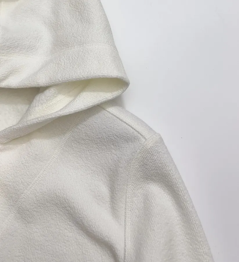 Ivory Hooded Button-Front Jacket in Off-White, product view 03