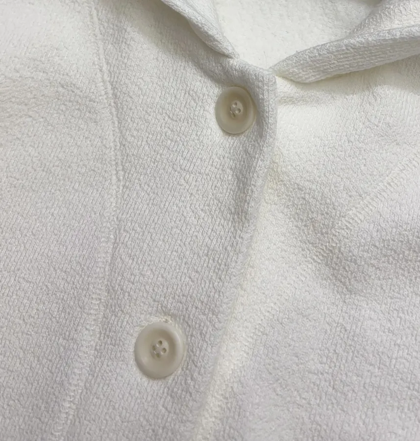 Ivory Hooded Button-Front Jacket in Off-White, product view 04