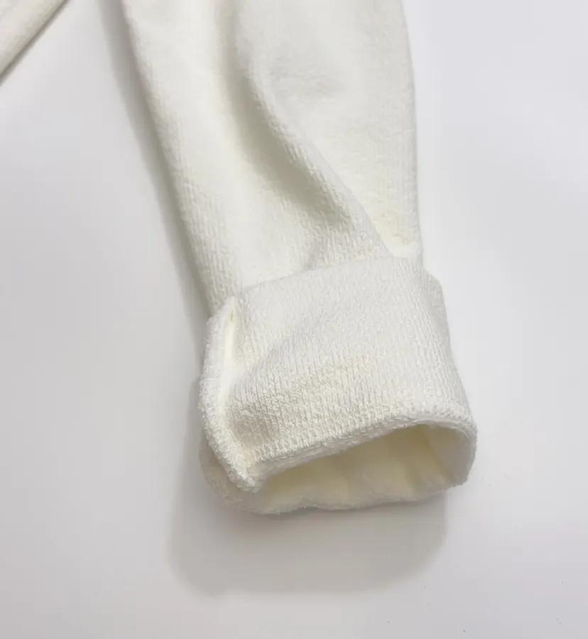 Ivory Hooded Button-Front Jacket in Off-White, product view 09