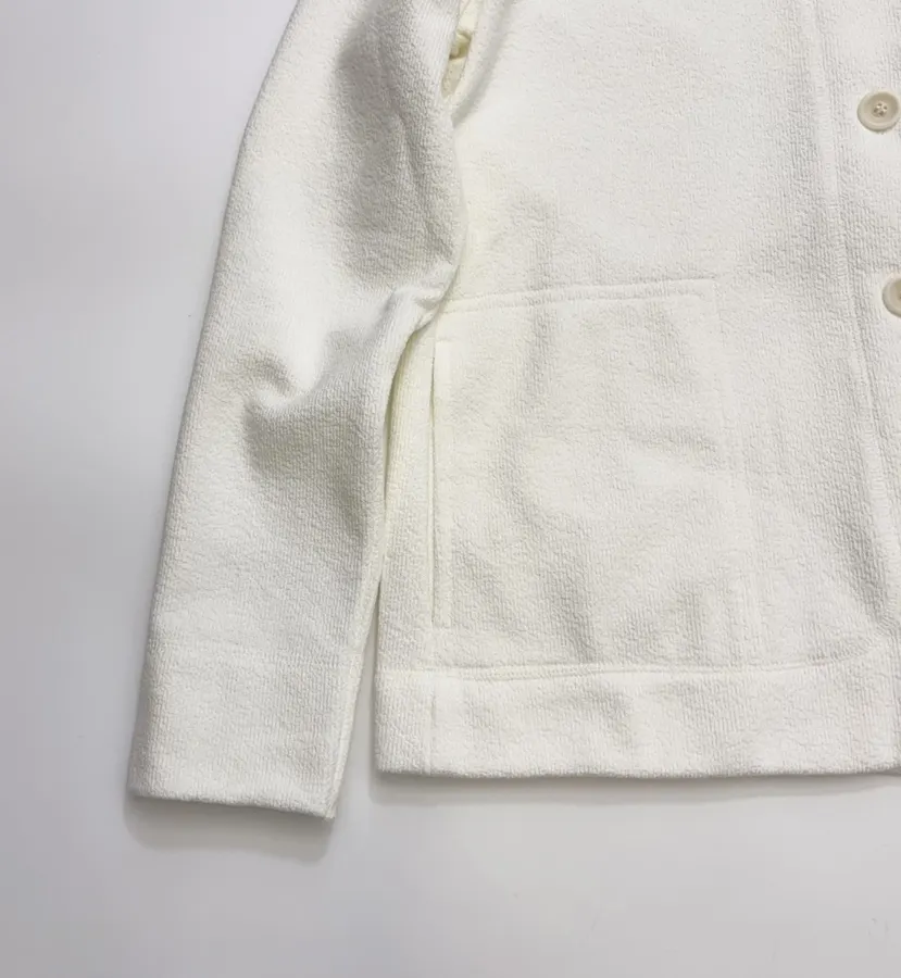 Ivory Hooded Button-Front Jacket in Off-White, product view 10