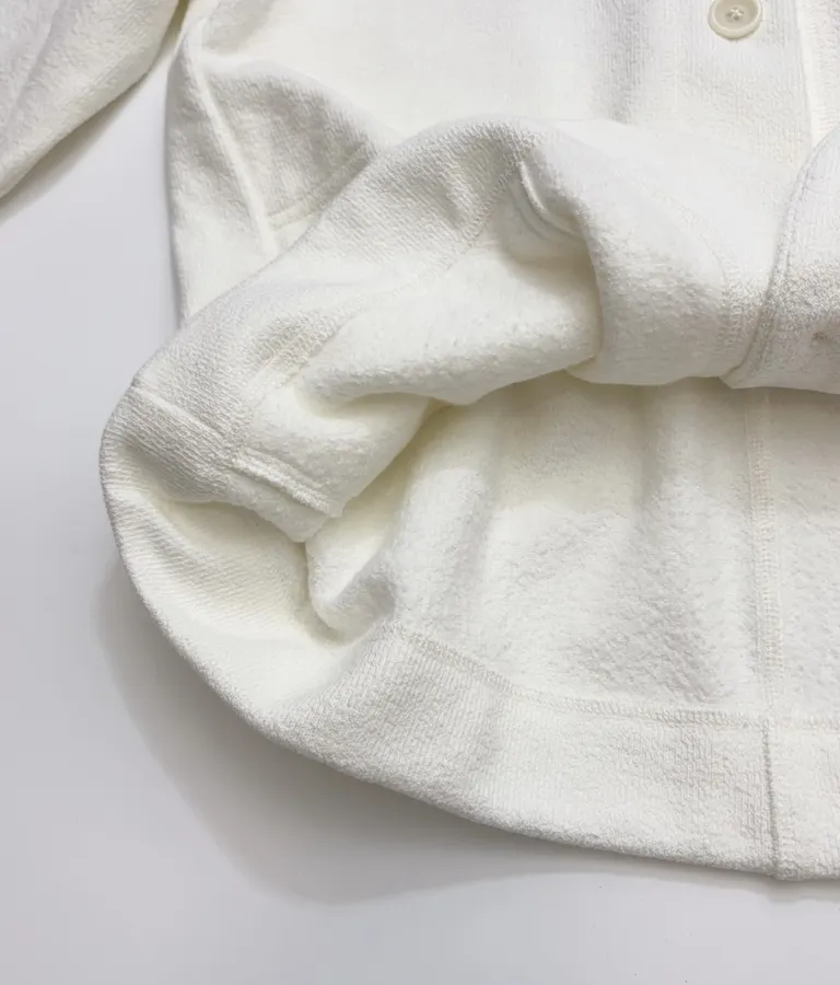 Ivory Hooded Button-Front Jacket in Off-White, product view 12