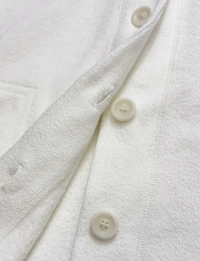Ivory Hooded Button-Front Jacket in Off-White, product view 13