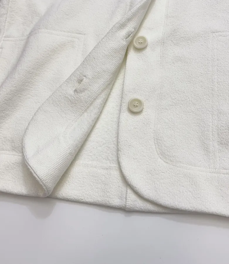 Ivory Hooded Button-Front Jacket in Off-White, product view 14