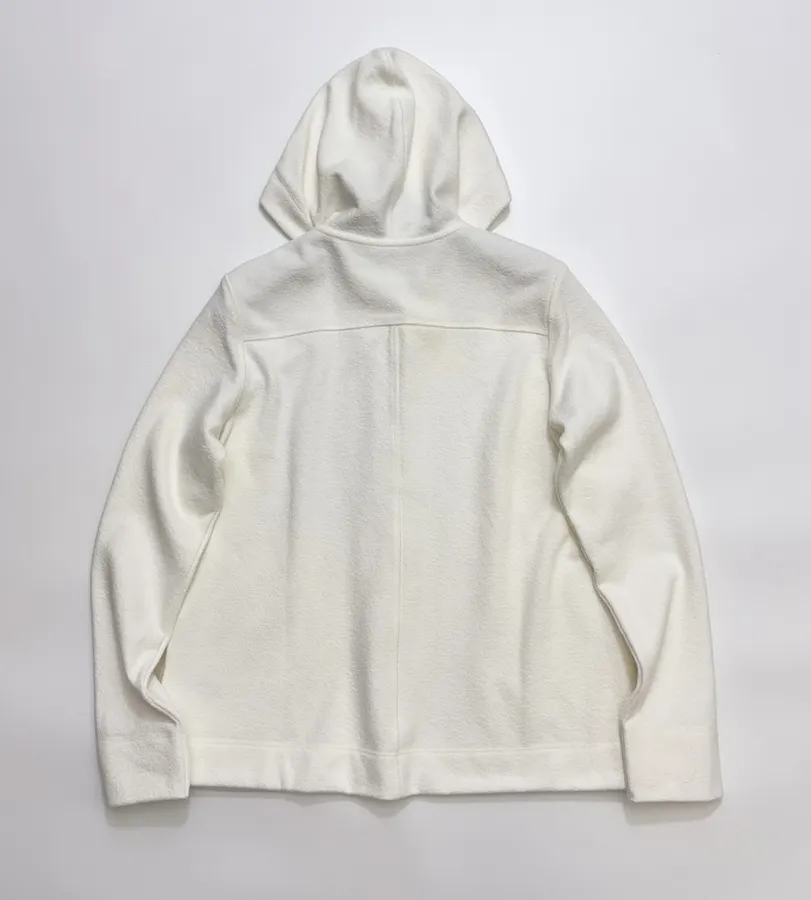 Ivory Hooded Button-Front Jacket in Off-White, product view 17