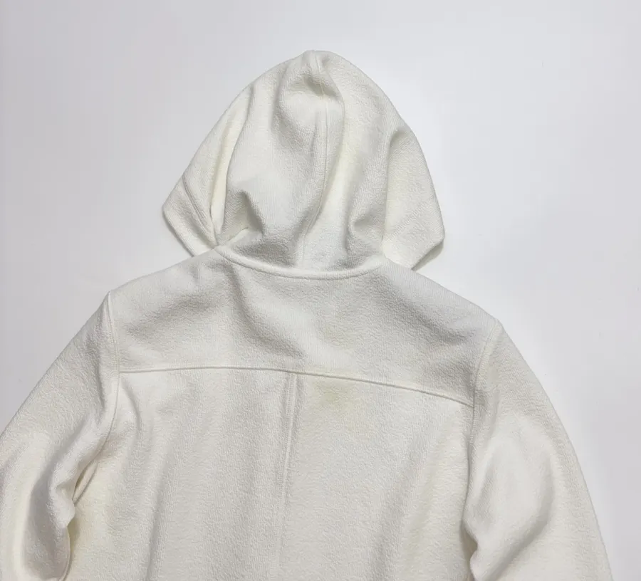 Ivory Hooded Button-Front Jacket in Off-White, product view 18