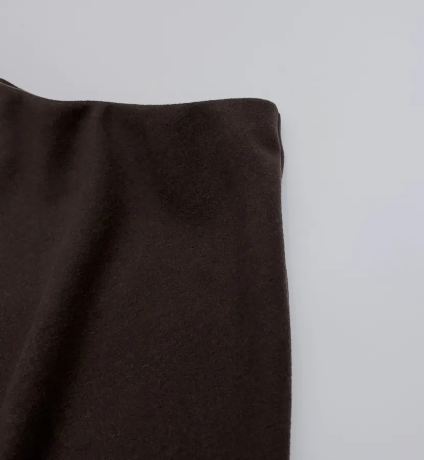 Dark Brown High-Waist A-Line Midi Skirt in Dark Brown, product view 04