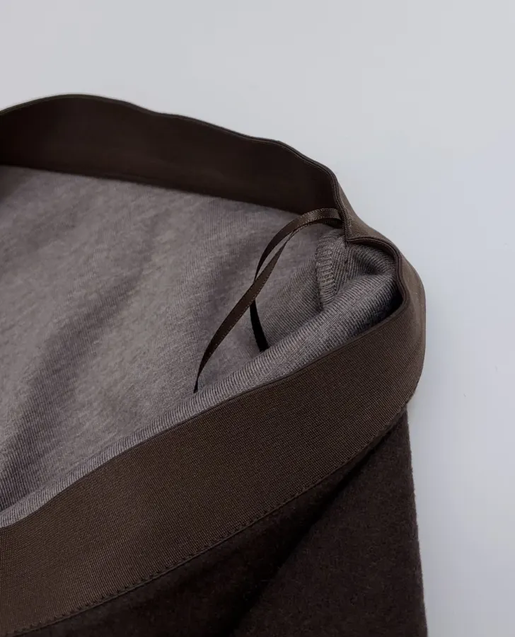 Dark Brown High-Waist A-Line Midi Skirt in Dark Brown, product view 06