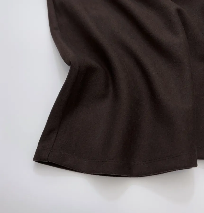 Dark Brown High-Waist A-Line Midi Skirt in Dark Brown, product view 09