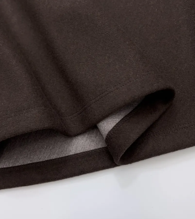 Dark Brown High-Waist A-Line Midi Skirt in Dark Brown, product view 10